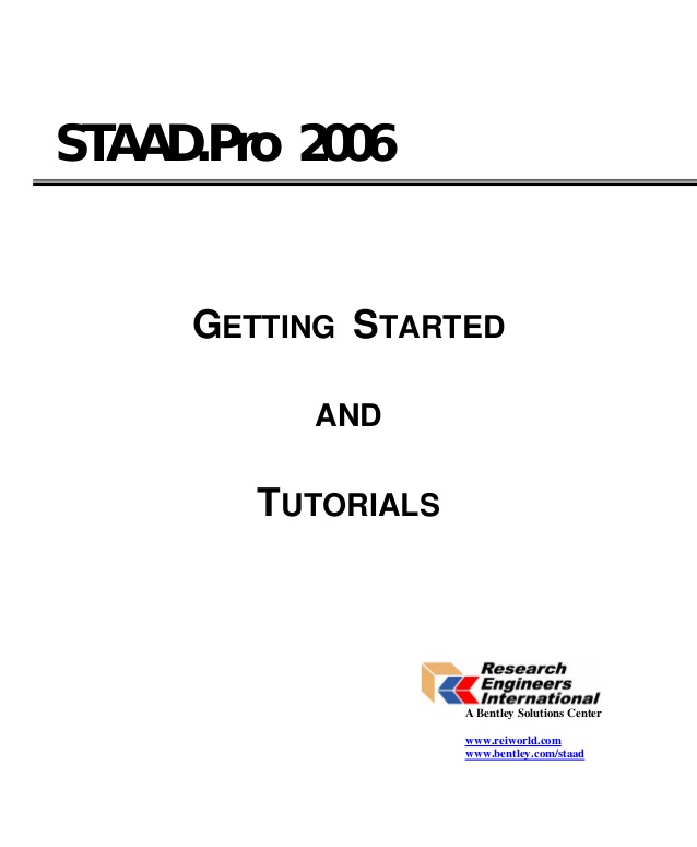 Staad pro tutorial pdf ebooks download